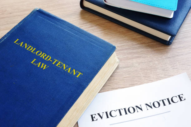law book and eviction notice